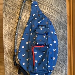 Kavu Dark Blue Puppytude REI Co-Op Special Edition Rope Sling Bag EUC